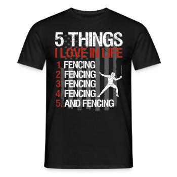 Fencing épée fencing duel gift idea - Men's T-Shirt - black - Front - AI Model Male 178 light (178cm)