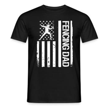 Fencing épée fencing duel gift idea - Men's T-Shirt - black - Front - AI Model Male 178 light (178cm)