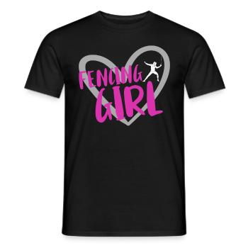 Fencing épée fencing duel gift idea - Men's T-Shirt - black - Front - AI Model Male 178 light (178cm)