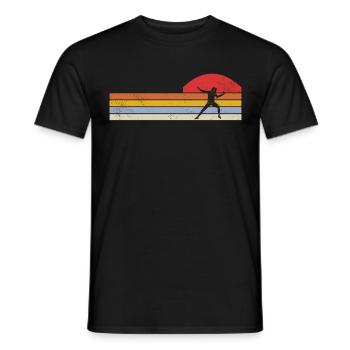 Fencing épée fencing duel gift idea - Men's T-Shirt - black - Front - AI Model Male 178 light (178cm)