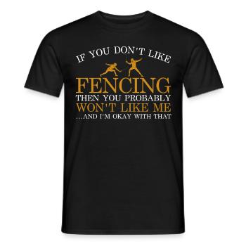 Fencing épée fencing duel gift idea - Men's T-Shirt - black - Front - AI Model Male 178 light (178cm)