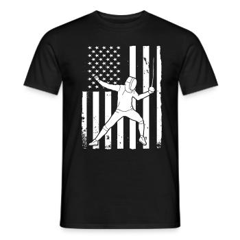 Fencing épée fencing duel gift idea - Men's T-Shirt - black - Front - AI Model Male 178 light (178cm)