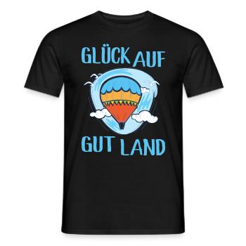 Heissluftballonfahrer Glück Auf Gut Land Geschenk - Männer T-Shirt - Schwarz - Vorne - AI Model Male 178 light (178cm)