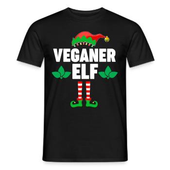 Weinachten Weihnachtself Veganer Elf Elfen - Männer T-Shirt - Schwarz - Vorne - AI Model Male 178 light (178cm)