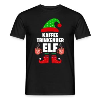 Weinachten Weihnachtself Kaffee Elf Elfen - Männer T-Shirt - Schwarz - Vorne - AI Model Male 178 light (178cm)