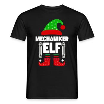 Weinachten Weihnachtself Mechaniker Elf Elfen - Männer T-Shirt - Schwarz - Vorne - AI Model Male 178 light (178cm)