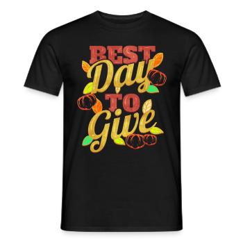 Best Day To Give Thanksgiving - Men's T-Shirt - black - Front - AI Model Male 178 light (178cm)