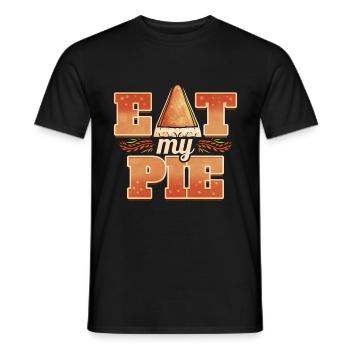 Eat My Pie Pumpkin Pie Piece Thanksgiving - Männer T-Shirt - Schwarz - Vorne - AI Model Male 178 light (178cm)