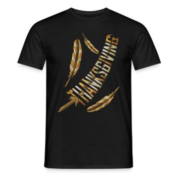 Big Brown Turkey Feathers Thanksgiving - T-shirt homme - noir - Devant - AI Model Male 178 light (178cm)