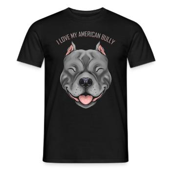 Dog Lover - I Love My American Bully - Männer T-Shirt - Schwarz - Vorne - AI Model Male 178 light (178cm)