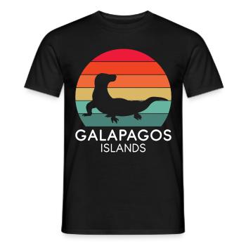 Galapagos Islands National Park Lizard Ecuador Ozea - Men's T-Shirt - black - Front - AI Model Male 178 light (178cm)