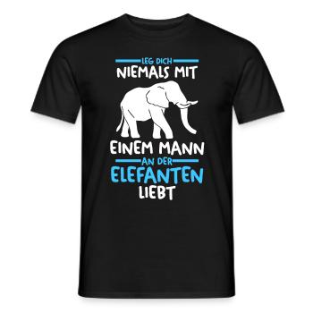 Dickhäuter Rüsseltier Elefant - Männer T-Shirt - Schwarz - Vorne - AI Model Male 178 light (178cm)