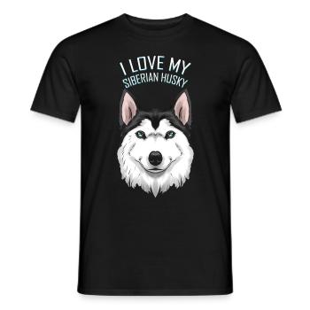 Dog Lover - I Love My Siberian Husky - Männer T-Shirt - Schwarz - Vorne - AI Model Male 178 light (178cm)