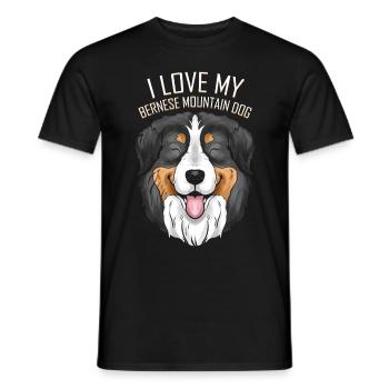 Dog Lover - I Love My Bernese Mountain Dog - Männer T-Shirt - Schwarz - Vorne - AI Model Male 178 light (178cm)