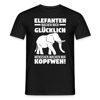 Dickhäuter Rüsseltier Elefant - Männer T-Shirt - Schwarz - Vorne - AI Model Male 178 light (178cm)