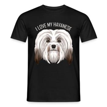 Dog Lover - J’aime mon havanais - T-shirt homme - noir - Devant - AI Model Male 178 light (178cm)