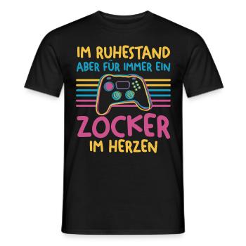 Ruhestand Rentner Gaming Zocken Zocker Gamer - Männer T-Shirt - Schwarz - Vorne - AI Model Male 178 light (178cm)