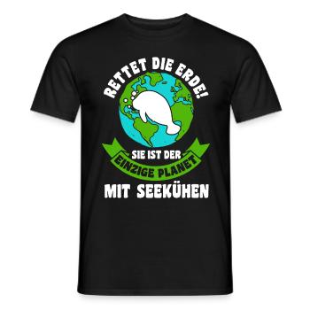Meerkuh Seekuh - Männer T-Shirt - Schwarz - Vorne - AI Model Male 178 light (178cm)