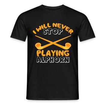 Cor des Alpes jouant d’un instrument de musique Alpen dans le S - T-shirt homme - noir - Devant - AI Model Male 178 light (178cm)