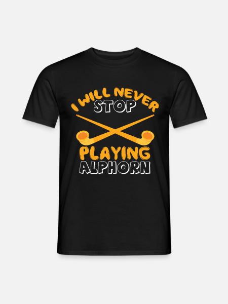Alphorn playing from Alpen musical instrument in the S - Men's T-Shirt - black