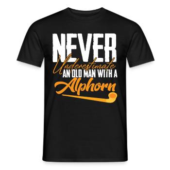 Cor des Alpes Instrument de Musique Vieil Homme Suisse Alpes Souv - T-shirt homme - noir - Devant - AI Model Male 178 light (178cm)
