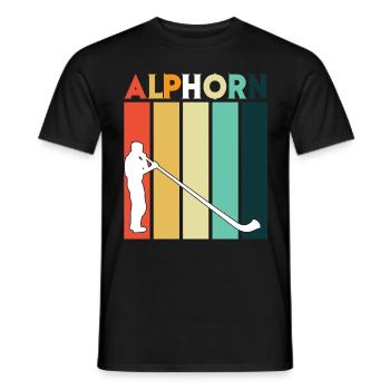Retro Alphorn Musikinstrument Schweizer Musiker Sc - Männer T-Shirt - Schwarz - Vorne - AI Model Male 178 light (178cm)