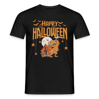 T-Rex Funny Halloween Spider Bat Horror Costume Din - Men's T-Shirt - black - Front - AI Model Male 178 light (178cm)
