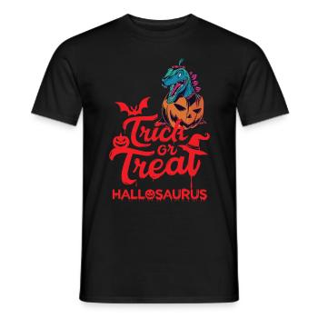 T-Rex Funny Halloween Dino Horror Costume Hallosaur - Men's T-Shirt - black - Front - AI Model Male 178 light (178cm)