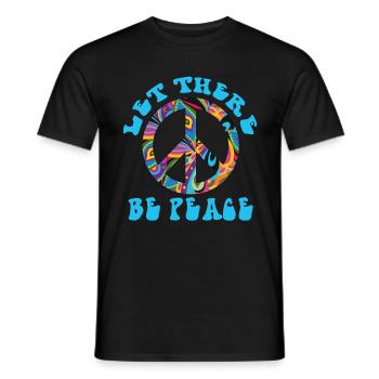 Peace sign love freedom peace hippie and - Men's T-Shirt - black - Front - AI Model Male 178 light (178cm)