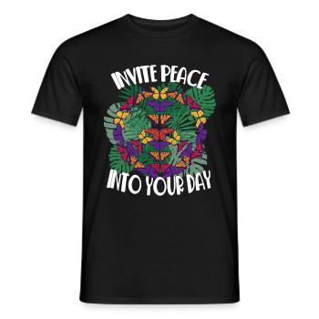 Sei freundlich Frieden Hippie Liebe Freiheit und G - Männer T-Shirt - Schwarz - Vorne - AI Model Male 178 light (178cm)