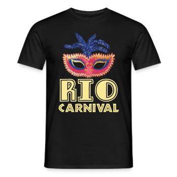 Rio Carnival Rio de Janeiro Carnival Mask Brasili - Men's T-Shirt - black - Front - AI Model Male 178 light (178cm)