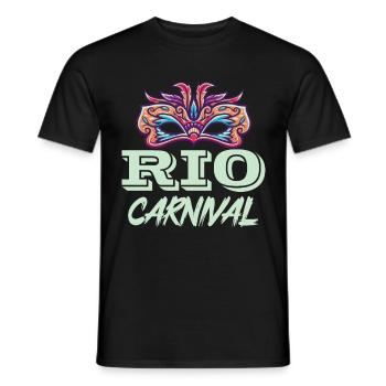 Carnaval Rio de Janeiro Brésil Carnaval Masque F - T-shirt homme - noir - Devant - AI Model Male 178 light (178cm)