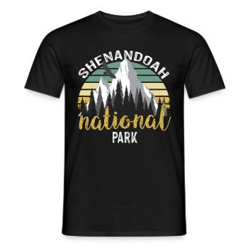 Shenandoah National Park Nature Souvenir Mountains Wall - Men's T-Shirt - black - Front - AI Model Male 178 light (178cm)