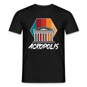 Grèce Acropole Antique Athènes grecque Par - T-shirt homme - noir - Devant - AI Model Male 178 light (178cm)