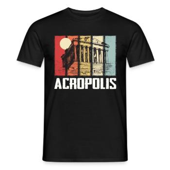 Parthénon Acropole Athènes Grèce Grèce - T-shirt homme - noir - Devant - AI Model Male 178 light (178cm)
