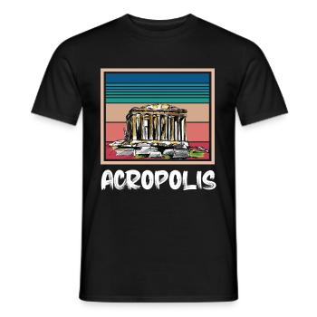 Grèce Acropole Ville grecque Ruin Ath - T-shirt homme - noir - Devant - AI Model Male 178 light (178cm)