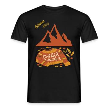 Montagnes d’automne Alpes Randonnée Suisse Randonnée - T-shirt homme - noir - Devant - AI Model Male 178 light (178cm)