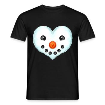 Heart Shaped Snowman Face For Christmas - Men's T-Shirt - black - Front - AI Model Male 178 light (178cm)
