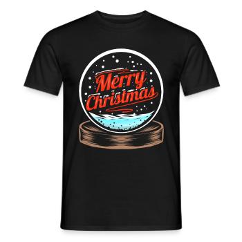 Snow Globe Merry Christmas - Männer T-Shirt - Schwarz - Vorne - AI Model Male 178 light (178cm)