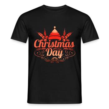 Christmas Day Logo Mistletoe Christmas - Men's T-Shirt - black - Front - AI Model Male 178 light (178cm)