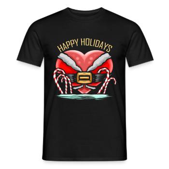Heart In Santas Dress Sugar Cane Christmas - Männer T-Shirt - Schwarz - Vorne - AI Model Male 178 light (178cm)