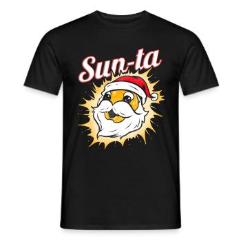 Sun-ta Sun Dressed As Santa For Christmas - Men's T-Shirt - black - Front - AI Model Male 178 light (178cm)