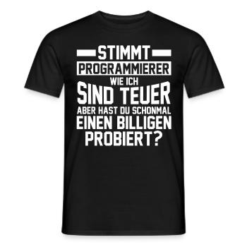 Programmieren Entwickler Coder Programmierer - Männer T-Shirt - Schwarz - Vorne - AI Model Male 178 light (178cm)