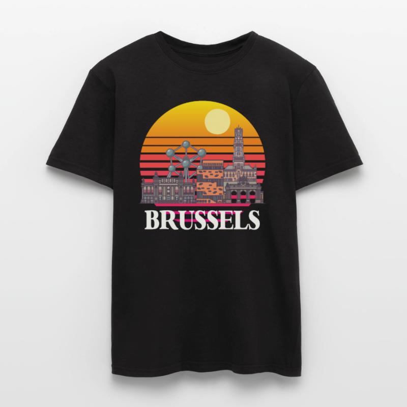 Brussels Skyline Science Atomic nucleus Physics Atom Men’s T-shirt