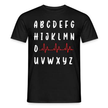 PQRST Infirmière ECG infirmière autorisée infirmière étudiante - T-shirt homme - noir - Devant - AI Model Male 178 light (178cm)
