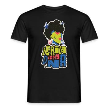 Mois de l’histoire des Noirs de l’ADN en Afrique Mélanine Shva - T-shirt homme - noir - Devant - AI Model Male 178 light (178cm)