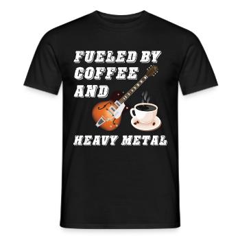 Rocking Music Heavy Metal Coffee Hard Rock Metal F - Men's T-Shirt - black - Front - AI Model Male 178 light (178cm)