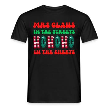 Mme Claus dans les rues Ho Ho Ho Ho Dans les draps, - T-shirt homme - noir - Devant - AI Model Male 178 light (178cm)