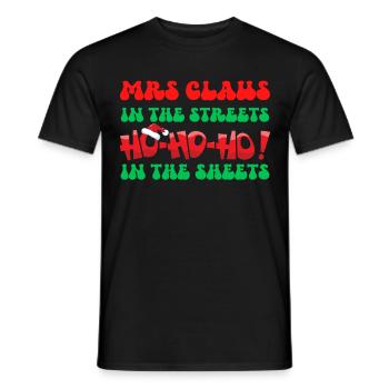 Mme Claus dans les rues Ho Ho Ho Ho Dans les draps, - T-shirt homme - noir - Devant - AI Model Male 178 light (178cm)