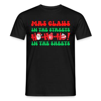 Mme Claus dans les rues Ho Ho Ho Ho Dans les draps, - T-shirt homme - noir - Devant - AI Model Male 178 light (178cm)